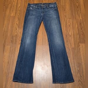 7 For All Mankind Bootcut Jeans Womens 30 Distressed Blue Denim Designer Y2K C45